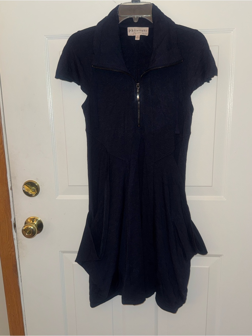 Philosophy Dresses by Republuc Clothing  Navy Short-Sleeve Zip-Up medium